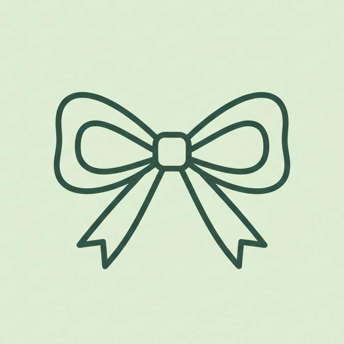 Bow illustration on green background